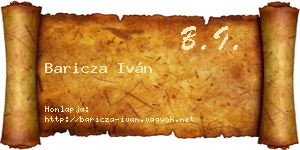Baricza Iván névjegykártya